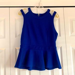 Lightly worn royal blue for and flare Sexy top 😘